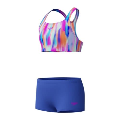 Speedo Girls Allover 2 Piece Boyleg Short