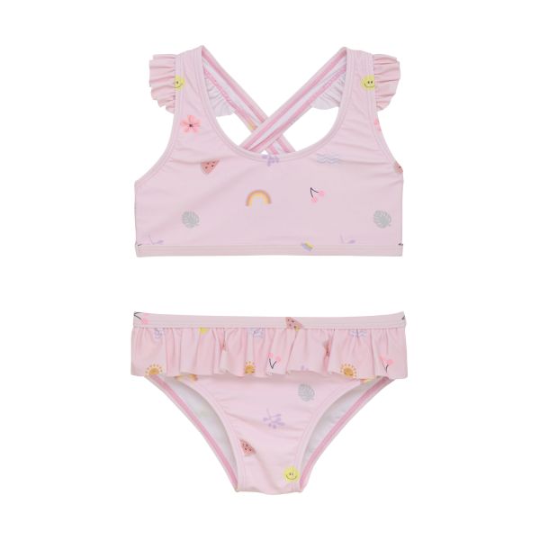 Color Kids Girls Bikini With Short Skirt Aop