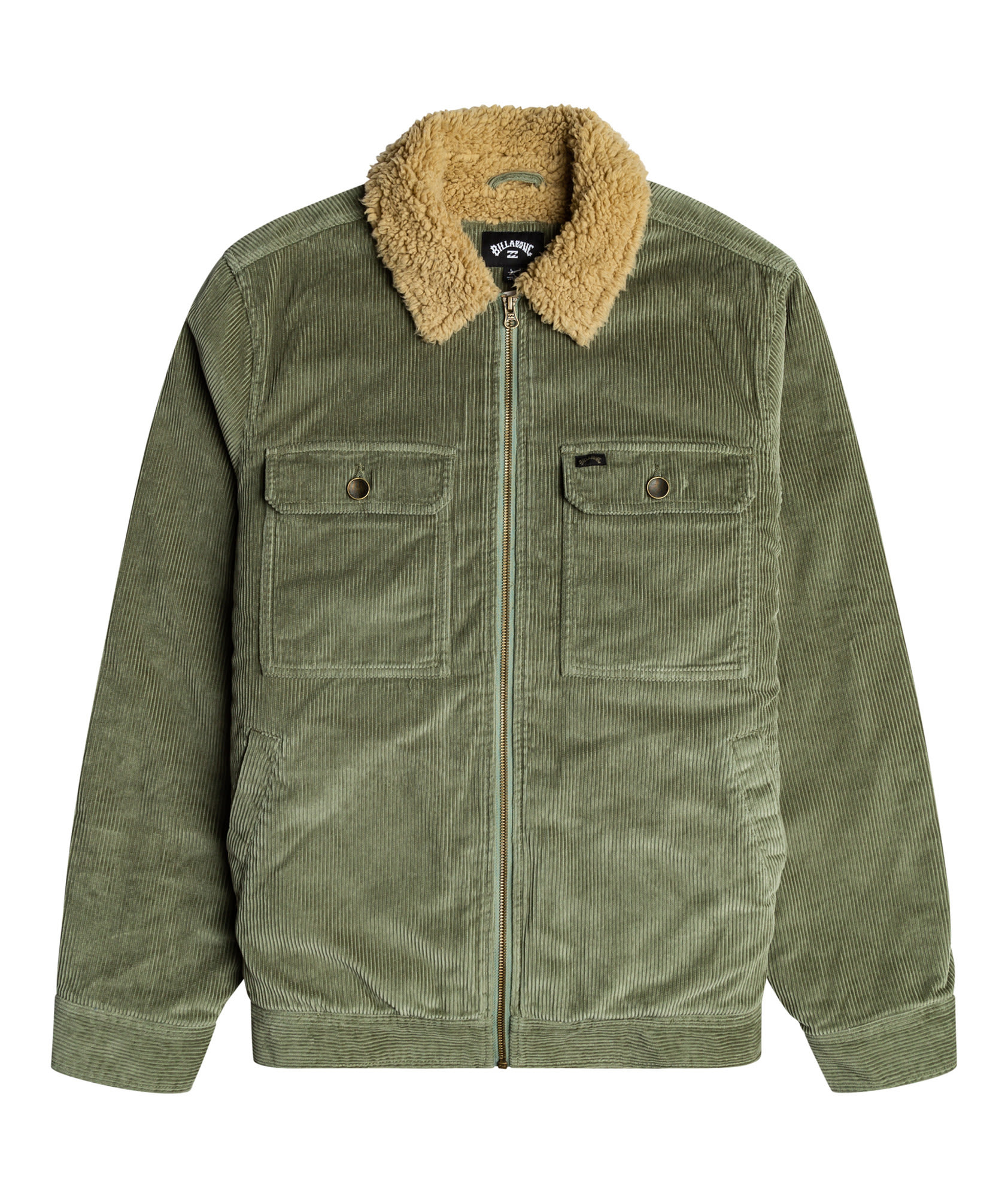 Billabong M Barlow Sherpa Cord Jacket, Sage, XL