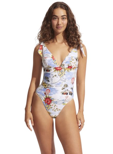 Seafolly W Coast To Coast V Neck One Piece