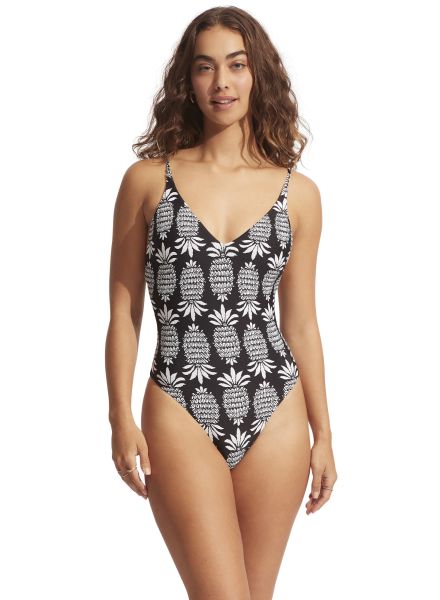 Seafolly W Corsica V Neck One Piece